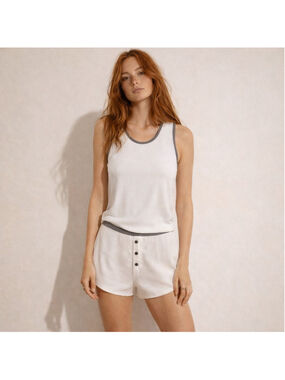 Plush Contrast Trim Jersey Lounge Set Shorts Sz XL NWT